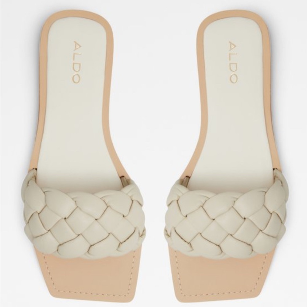 Aldo Women's Tan Braided Slide Sandals